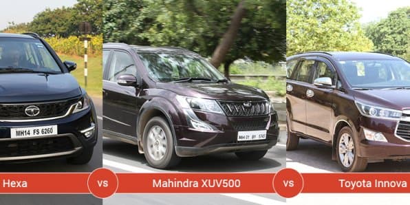 Tata Hexa vs Toyota Innova Crysta vs Mahindra XUV500
